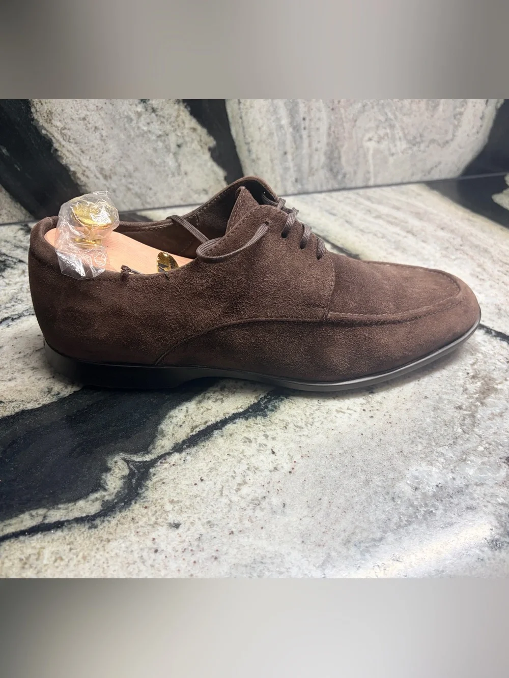Fratelli Rossetti  Brown Suede Apron Toe Derby Shoes Made in Italy UK 7.5 US 8.5